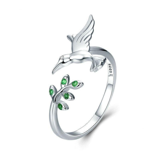 Silver Hummingbird Ring