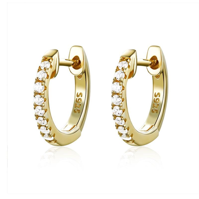 Gold and Crystal Hoop Earrings