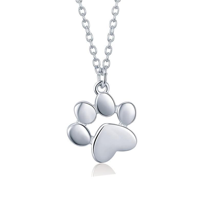 Sterling Silver Paw Print Necklace