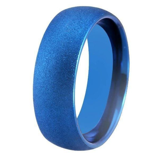 Tungsten Blue Sandblast Ring