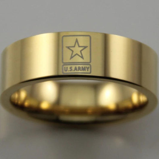 Tungsten Gold US Army Ring