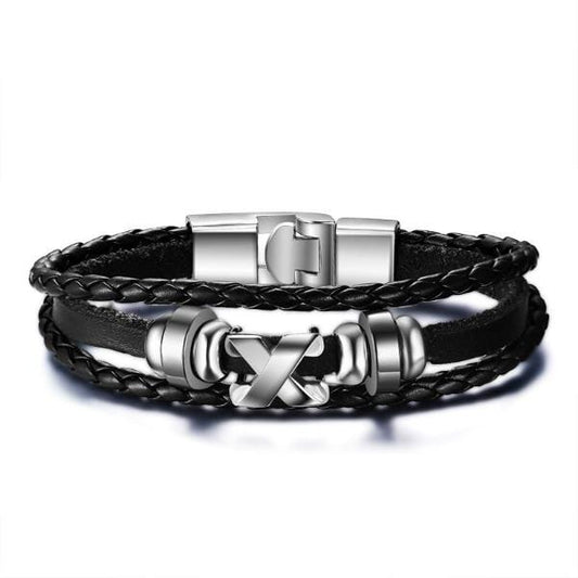 Mens Steel and Leather Bracelets