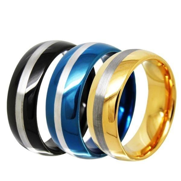 Tungsten Black Matte Line Ring