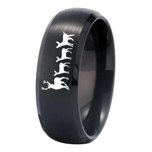 Tungsten Black Deer Ring