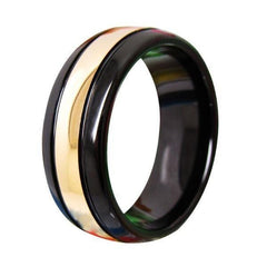 Tungsten Gold Centre Wedding Ring