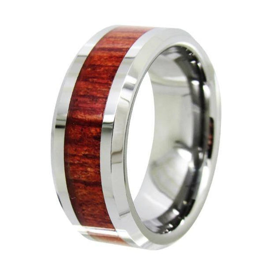 Tungsten Wood Inlay Wedding Band