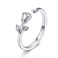 Sterling Silver Adjustable Rose Ring