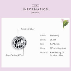 Silver Family Charm