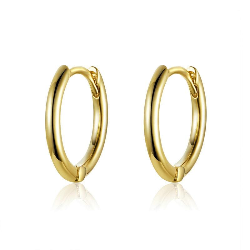 Gold and Crystal Hoop Earrings