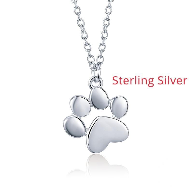 Sterling Silver Paw Print Necklace