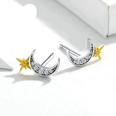 Moon and Star Earrings