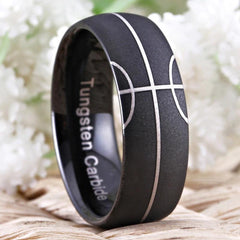 Tungsten Two Tone Basketball Ring