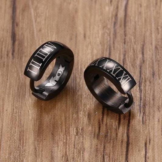 Mens Hoop Earrings Black