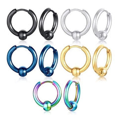 Steel Hoop Earrings for Men