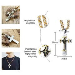 Men  Catholic Crucifix Pendant Cross  Pendant Necklace