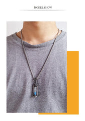 Memory Hourglass  Men's  Promise  Pendant Necklace