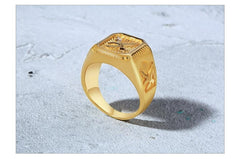 Mens  Signet Gold Eagle Ring