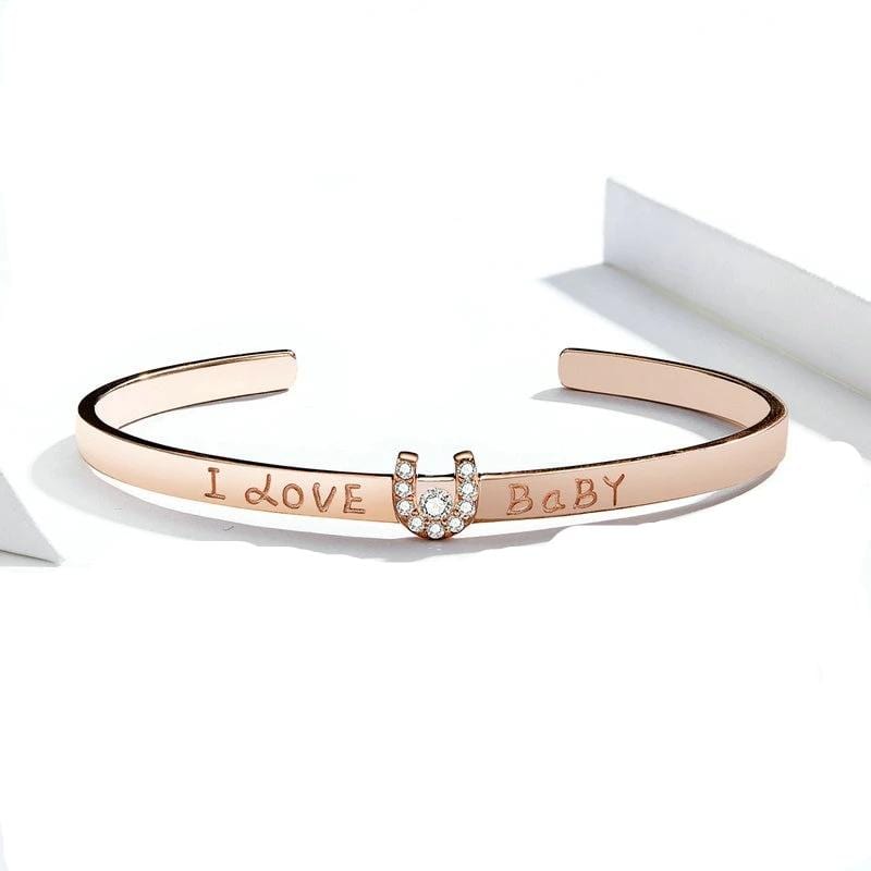 Wedding  Silver Rose Gold Bangle Bracelet