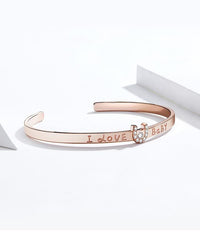 Silver Rose Gold Wedding Bangle Bracelet