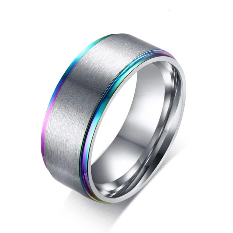 Multi Color  Stainless Steel  Wedding Band Ring