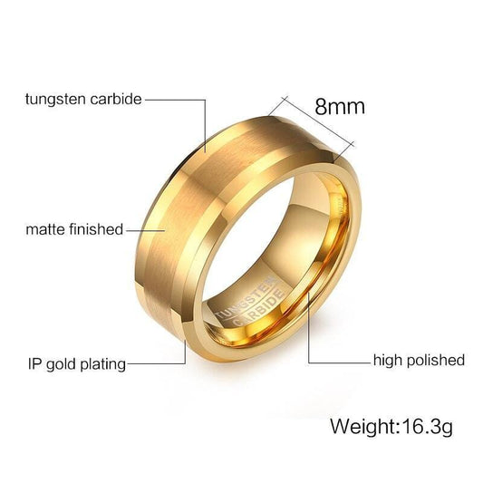 Yellow Gold Tungsten Wedding Ring For Men