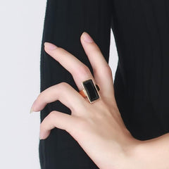 Mens Rectangle Cut Statement Ring