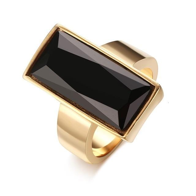 Mens Rectangle Cut Statement Ring