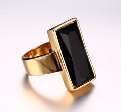 Mens Rectangle Cut Statement Ring