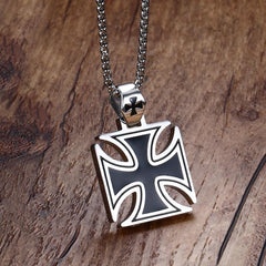 Stainless Steel Vintage  Mens Cross  Pendant Necklace