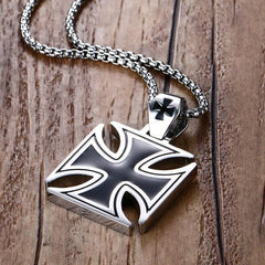 Stainless Steel Vintage  Mens Cross  Pendant Necklace