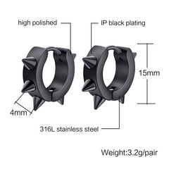 Steel  Hoop Huggies  Earrings for Men & Women