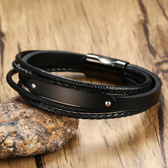 Genuine Leather Medical Alert ID Bracelets