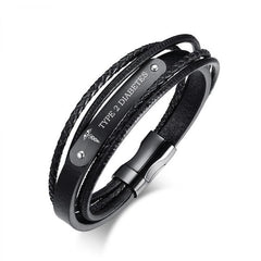 Genuine Leather Medical Alert ID Bracelets