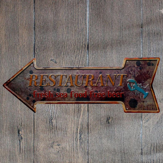 Restaurant Arrow Metal Tin Sign Poster