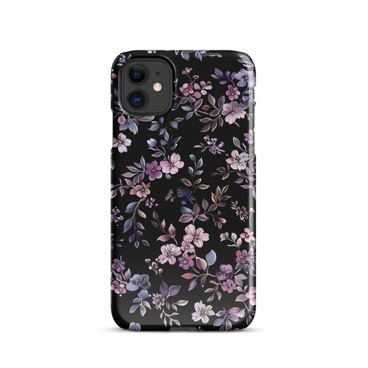 Black Floral Snap case for iPhone