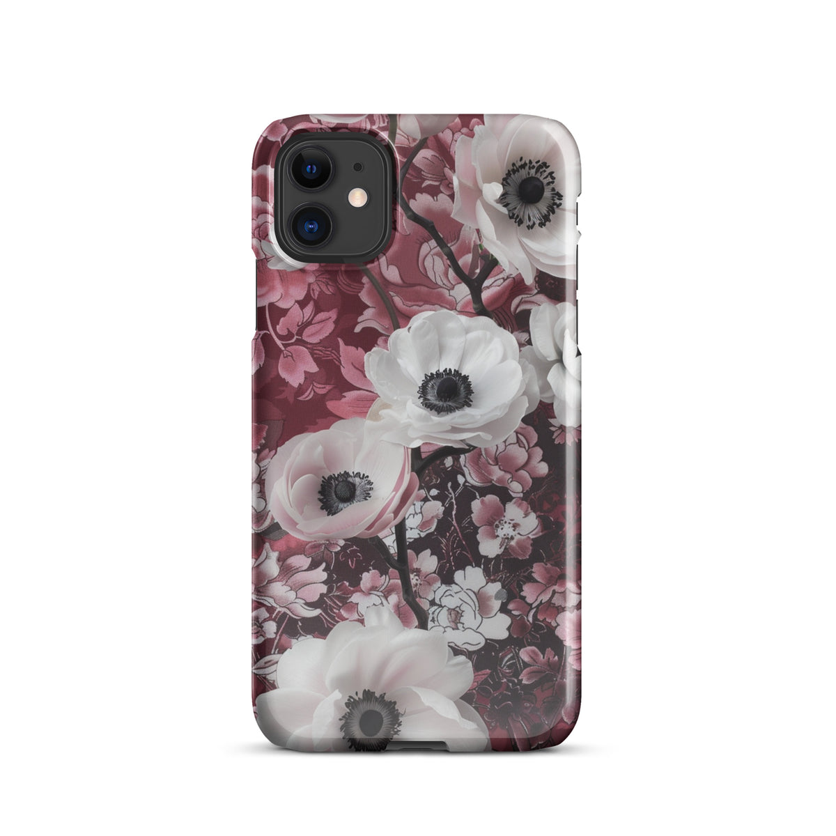 Red Floral Snap case for iPhone