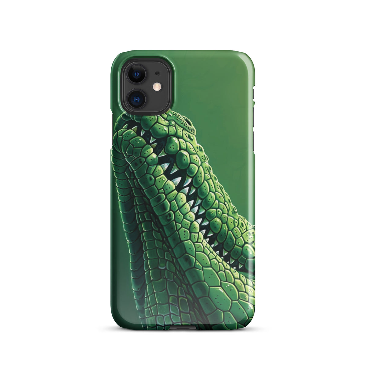 Green Crocodile Snap case for iPhone