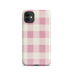 Pink Check Snap case for iPhone