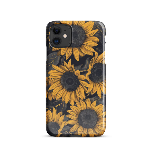 Sunflower Black Snap case for iPhone