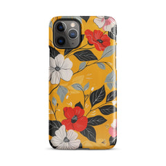 Yellow Floral Snap case for iPhone