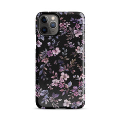 Black Floral Snap case for iPhone