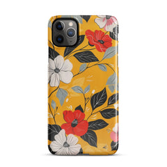 Yellow Floral Snap case for iPhone