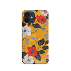 Yellow Floral Snap case for iPhone