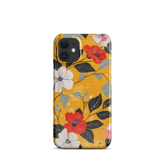 Yellow Floral Snap case for iPhone