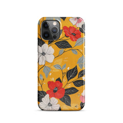 Yellow Floral Snap case for iPhone