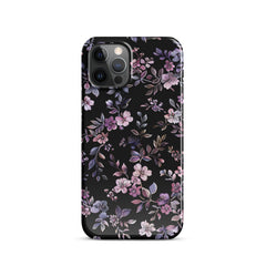 Black Floral Snap case for iPhone