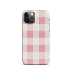 Pink Check Snap case for iPhone