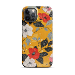 Yellow Floral Snap case for iPhone