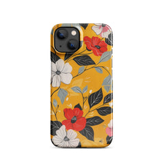 Yellow Floral Snap case for iPhone