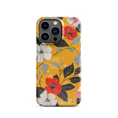 Yellow Floral Snap case for iPhone